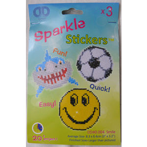 Diamond Dotz 5D Embroidery Facet Art Kit, Smile Stickers, Pack of 3 Stickers, Diamond Painting