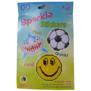 Diamond Dotz 5D Embroidery Facet Art Kit, Smile Stickers, Pack of 3 Stickers, Diamond Painting