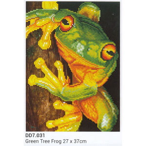 Diamond Dotz GREEN TREE FROG DD7.031, 5D Multi Faceted Diamond Art Kit, 27 x 37cm