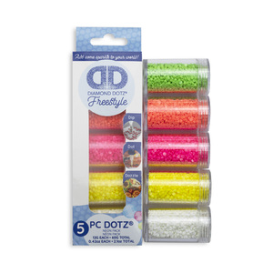 Diamond Dotz DOTZ Sampler Pack, NEON Colours 5 x 12g Cyclinders, DDA.012