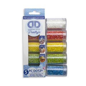 Diamond Dotz DOTZ Sampler Pack, AB SPARKLE Colours 5 x 12g Cyclinders, DDA.013