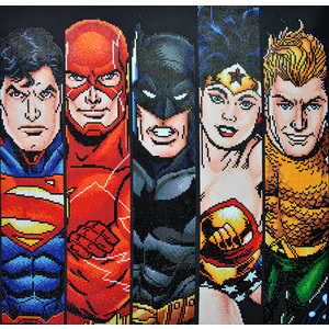 Diamond Dotz Justice League FABULOUS FIVE, 5D Multi Faceted Diamond Painting Art Kit