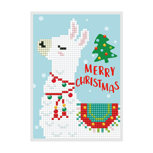 Diamond Dotz MERRY CHRISTMAS LLAMA CARD DDG.003, 5D Multi Faceted Diamond Painting Art Kit