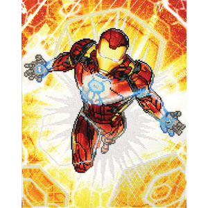 MARVEL IRON MAN BLAST OFF 5D Embroidery Facet Art Kit by Diamond Dotz