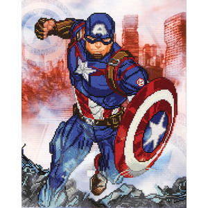 MARVEL CAP IN ACTION 5D Embroidery Facet Art Kit by Diamond Dotz