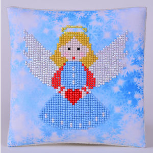 Diamond Dotz 5D Embroidery Facet Art Kit, Beginner Christmas Angel Mini Pillow