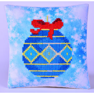 Diamond Dotz 5D Embroidery Facet Art Kit, Blue Bauble Mini Pillow