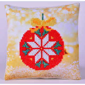 Diamond Dotz 5D Embroidery Facet Art Kit, Red Bauble Mini Pillow