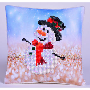 Diamond Dotz 5D Embroidery Facet Art Kit, Beginner Snowman Top Hat Mini Pillow
