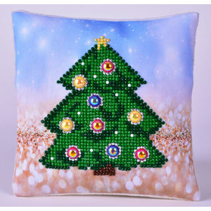 Diamond Dotz 5D Embroidery Facet Art Kit, Christmas Tree Mini Decorative Pillow