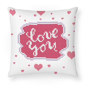 Diamond Dotz 5D Embroidery Facet Art Kit, LOVE YOU DDP2.039 Decorative Pillow