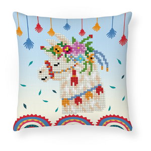Diamond Dotz 5D Embroidery Facet Art Kit LLAMA PARTY DDP2.045 Decorative Pillow