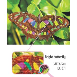 Collection D'Art 5D Diamond Painting Kit, BRIGHT BUTTERFLY, 27 x 38cm Mosaic Kit