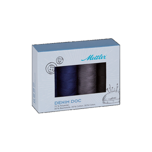 DENIM DOC, 4-spool Set DARK, ideal for denim fabrics and denim colors