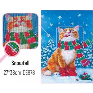 Collection D&#39;Art 5D Diamond Painting Kit, SNOWFALL, 27 x 38cm Mosaic Kit