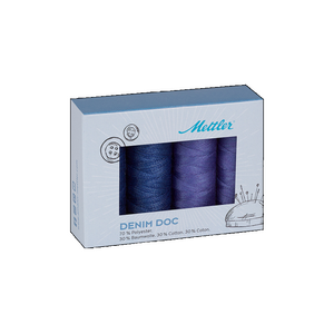 DENIM DOC, 4-spool Set BLUE, ideal for denim fabrics and denim colors