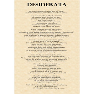 Desiderata on A3 Poster, High Quality Gloss 150gsm Paper, 297 x 420mm