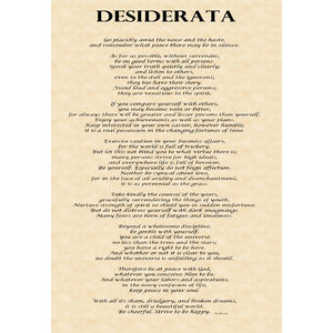 Desiderata on A4 Poster, High Quality Gloss 150gsm Paper, 210 x 297mm