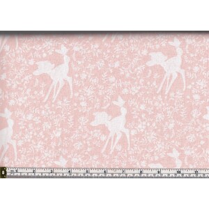 Cotton Fabric, Disney Bambi Silhouette Rose Quartz 112cm Wide x 65cm REMNANT