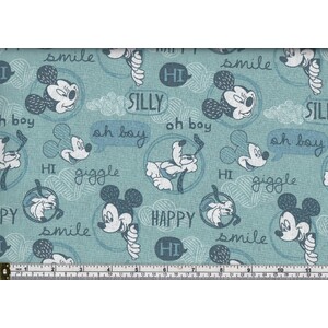 Cotton Fabric, Disney Mickey Mouse Friends Rainwater 112cm Wide Cotton Fabric