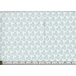 69cm REMNANMT Cotton Fabric, Disney Mickey Mouse Silhouette, Rainwater 112cm Wide