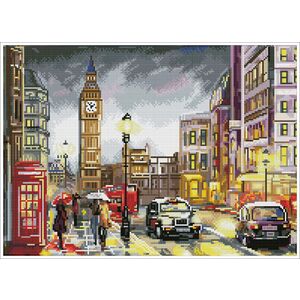 Diamond Dotz Squares LONDON SCENE DQK10.005 5D Diamond Painting Kit, Pre-Framed