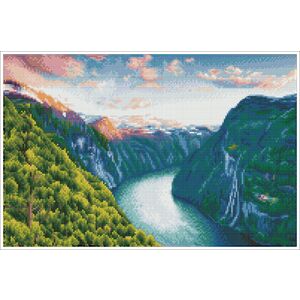 Diamond Dotz Squares MIGHTY RIVER DQK10.009 5D Diamond Painting Kit, Pre-Framed