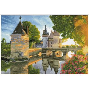 Diamond Dotz Squares RIVER CASTLE DQK12.002 5D Diamond Painting Kit, Pre-Framed