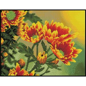 Diamond Dotz Squares FIELD DAISIES DQK9.001 5D Diamond Painting Kit, Pre-Framed