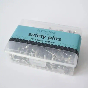 50mm Silver Colour Safety Pins, box of 100