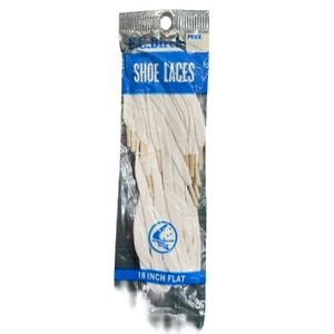 45cm (18") Flat White Shoe Laces, Pack of 3 pairs, by E C Birch