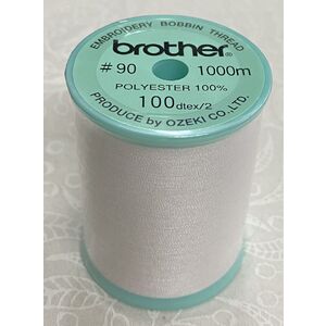 Brother Embroidery Bobbin Thread, WHITE, 1100m Spool