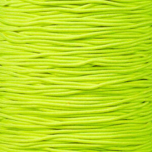 3mm Diameter Elastic Cord NEON YELLOW per Metre, Drawcord Elastic