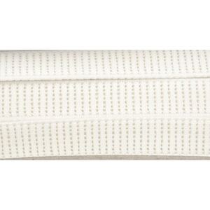 Hemline Ribbed Non Roll Woven Elastic. White. (1/2 inch) 12mm x 2m