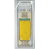 Madeira PURE SILK #0105 GOLDEN YELLOW, 4-Strand Hand Embroidery Thread