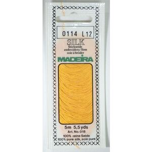 Madeira PURE SILK #0114 YELLOW GOLD, 4-Strand Hand Embroidery Thread