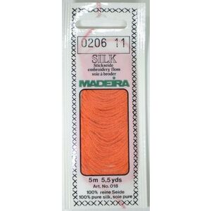 Madeira PURE SILK #0206 BURNT ORANGE, 4-Strand Hand Embroidery Thread