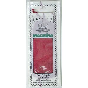 Madeira PURE SILK #0511 DEEP BLUSH, 4-Strand Hand Embroidery Thread