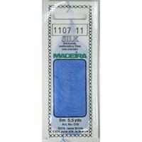 Madeira PURE SILK #1107 MID BLUE, 4-Strand Hand Embroidery Thread
