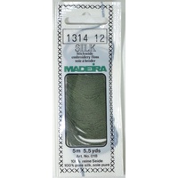 Madeira PURE SILK #1314 MID SEAWEED GREEN, 4-Strand Hand Embroidery Thread