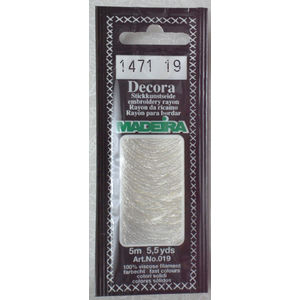Madeira Decora Brilliant 4 Strand Rayon Hand Embroidery Floss, 5m Col 1471 OFF WHITE