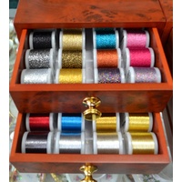 Madeira Mini Treasure Chest, 44 Spools Metallic Embroidery Threads in Drawers plus 2 Bobbinfil
