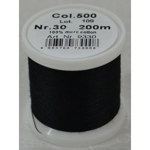 Madeira Cotona 30, 200m Embroidery & Quilting Thread Colour 500 Black