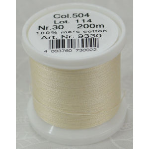 Madeira Cotona 30, 200m Embroidery &amp; Quilting Thread Colour 504 Ecru
