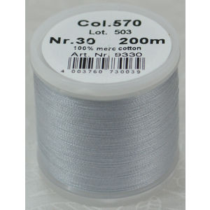 Madeira Cotona 30, 200m Embroidery &amp; Quilting Thread Colour 570 Pale Powder Blue