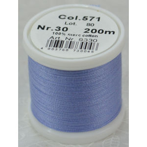 Madeira Cotona 30, 200m Embroidery & Quilting Thread Colour 571 Powder Blue