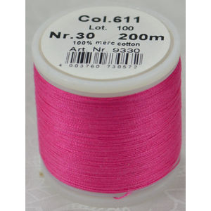 Madeira Cotona 30, 200m Embroidery & Quilting Thread Colour 611 Bubble Gum Pink