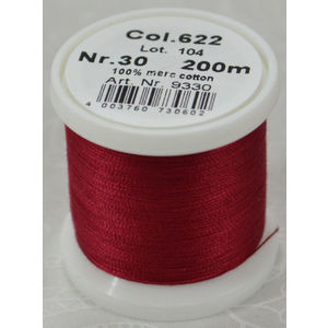 Madeira Cotona 30, 200m Embroidery &amp; Quilting Thread Colour 622 Brick Red