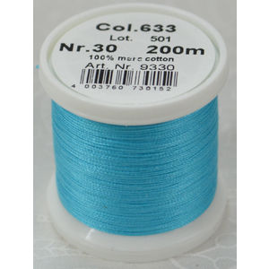 Madeira Cotona 30, 200m Embroidery & Quilting Thread Colour 633 Turquoise