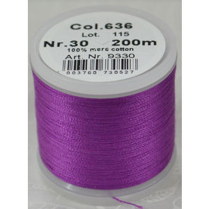 Madeira Cotona 30, 200m Embroidery &amp; Quilting Thread Colour 636 Purple